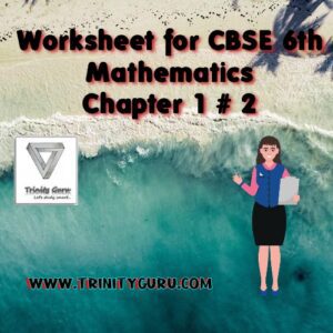 Worksheet for CBSE 6th Mathematics Chapter 1 # 2